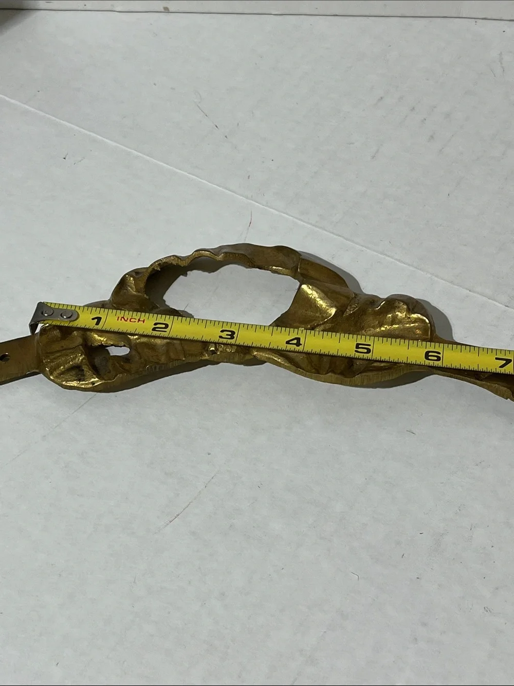 VTG Brass Ribbon Bow Swag Draping Wall Hanging Accent Decor 14.25”x4”